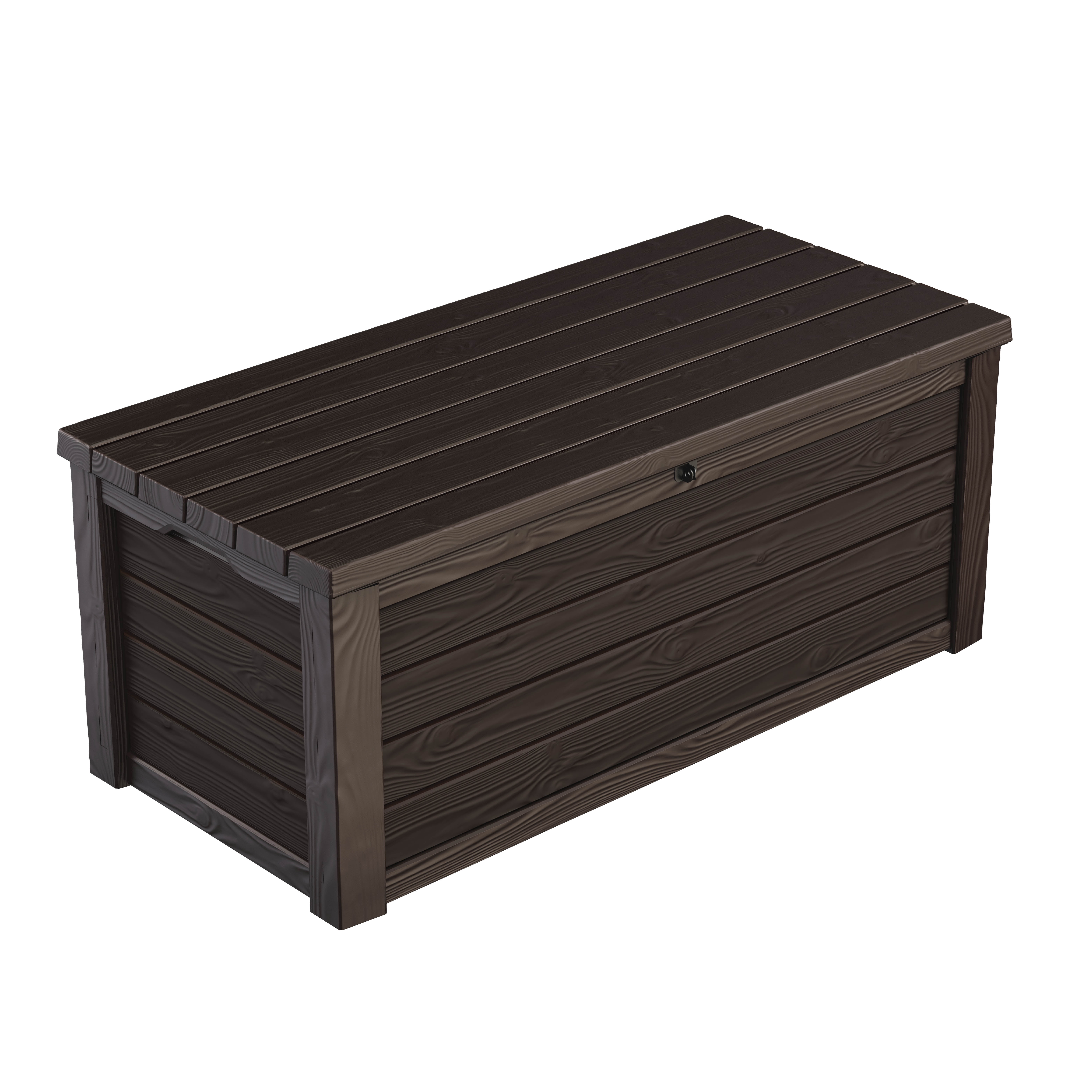 Keter Eastwood 150 Gallon Durable Resin Outdoor Deck Box Storage Organization, Brown