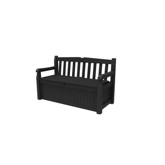 Open Box Keter Eden Outdoor 70 Gallon Weatherproof Resin Bench Storage Deck Box for Patio, Grey