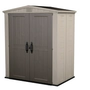 Keter Factor 6x 3 Outdoor Resin Shed, Lawn and Garden Storage, Beige and Taupe