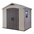 thumbnail image 1 of Keter Factor 8' x 6' Resin Storage Shed, All-Weather Plastic Outdoor Storage, Beige/Taupe, 1 of 19