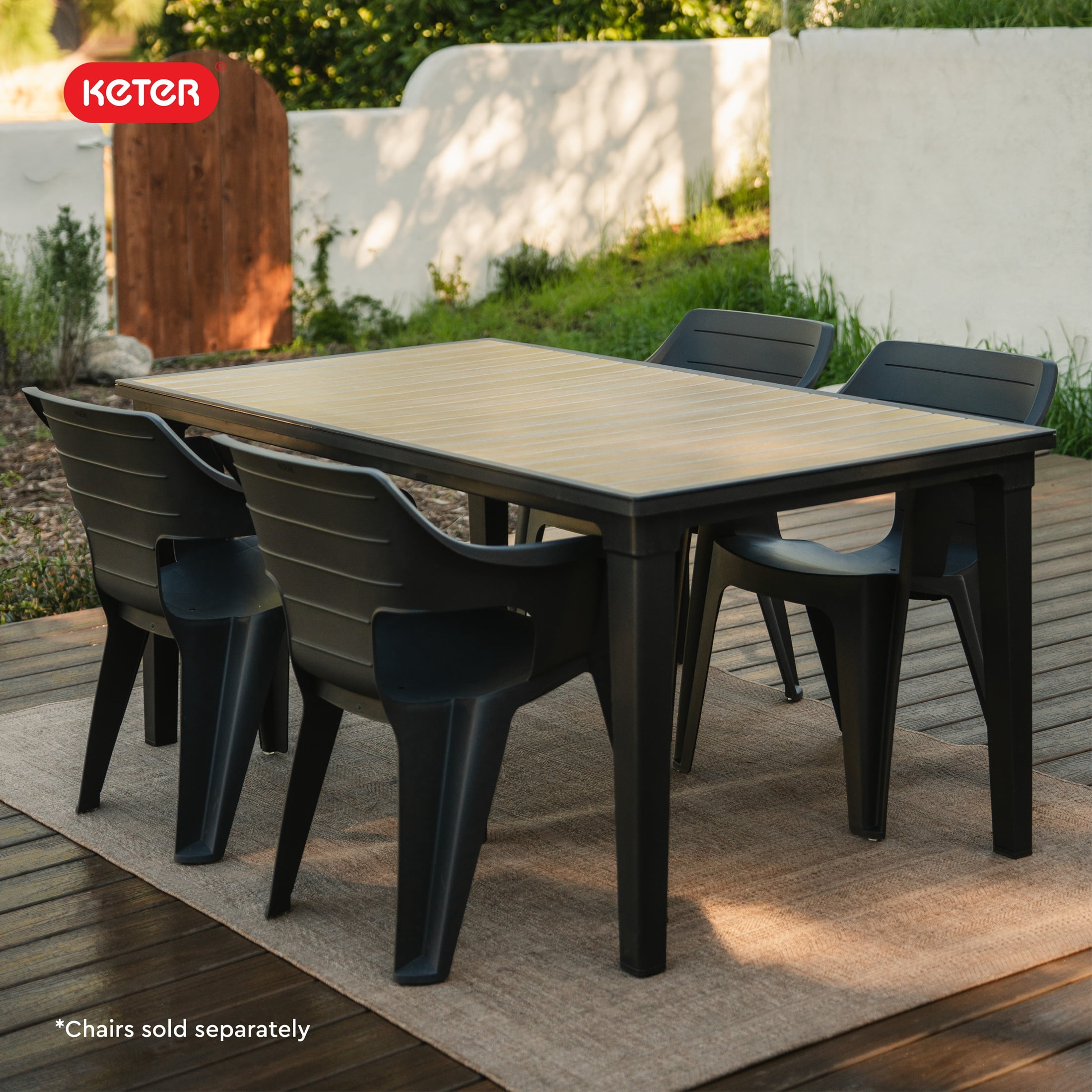 Keter Futura Table - Perfect for Outdoor Dining, Graphite