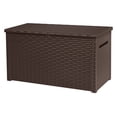 thumbnail image 1 of Keter Java 230 Gallon XL Durable Resin Outdoor Deck Box Storage Organization, Wicker Espresso Brown, 1 of 10