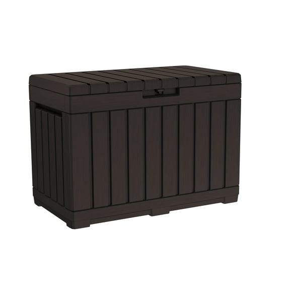 Keter Kentwood 50 Gallon Durable Resin Outdoor Deck Box Storage Organization, Brown