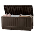 thumbnail image 1 of Keter Kentwood 92 Gallon Resin Deck Box-Organization and Storage for Patio Furniture Outdoor Cushions, Throw Pillows, Garden Tools and Pool Floats, Brown, 1 of 9