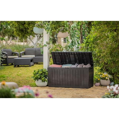 Keter Arden 71 Gallon Durable Resin Outdoor Deck Box Storage Organization, Brown