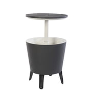Keter Modern Cool Bar and Side Table Outdoor 2 in 1 Table and Bar Patio Furniture, Gray