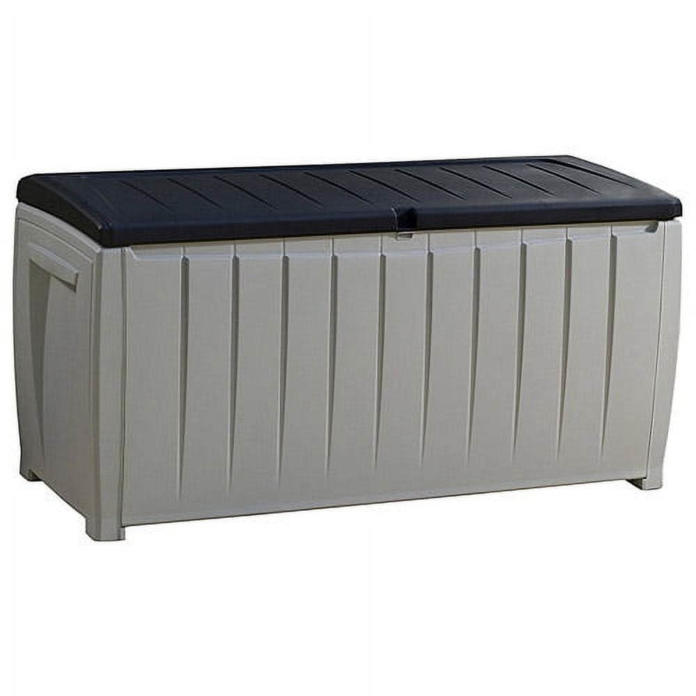 Keter 90 Gallon Black and Gray Lockable Plastic Deck Box