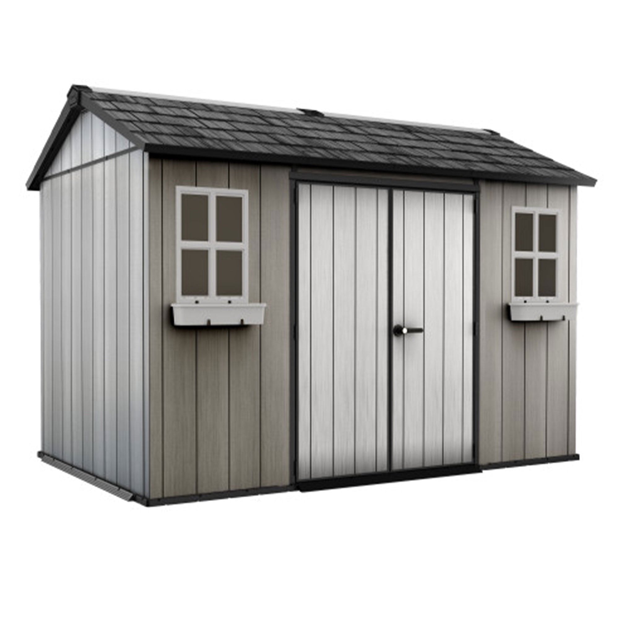 Keter Oakland 11x7.5 Ft Outdoor Garden Tool Shed with Windows