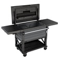 thumbnail image 1 of Keter Outdoor Patio Cooling Chest, 89.8 Qt Ice Chest Beverage Bar Cart w/Wheels, Graphite, 1 of 17