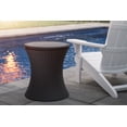 thumbnail image 1 of Keter Pacific 7.5 Gallon Cool Bar 2 in 1 Weather Resistant Side Table and Bar Durable Resin Outdoor Patio Beverage Cooler Table, Rattan Look Brown, 1 of 14