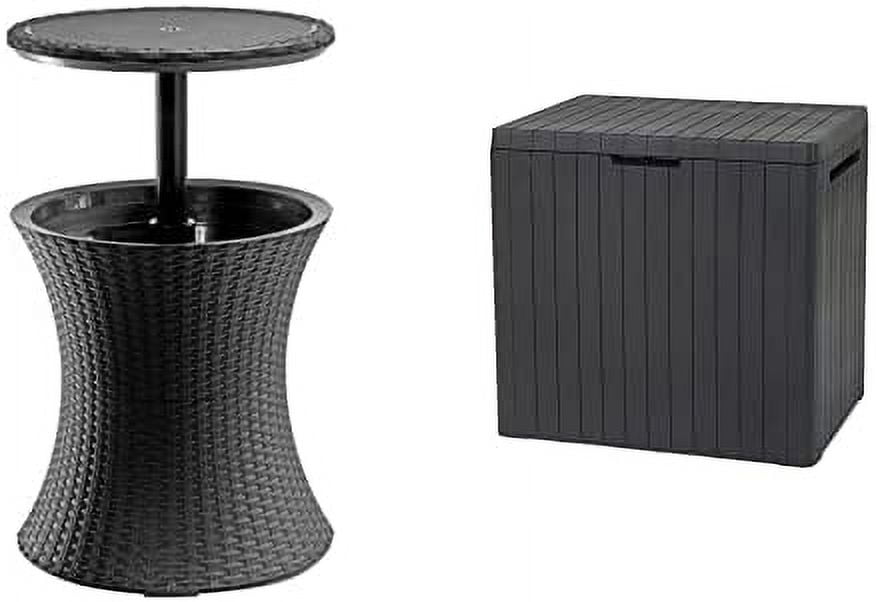 Keter Pacific Cool Bar Outdoor Patio Furniture and Hot Tub Side Table