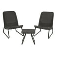 Keter Rio 3-Piece Outdoor Set, All-Weather Resin Rattan Patio Lounge ...