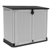 Keter S.I.O Midi 4.3' x 2.3' x 3.7' Horizontal Resin Outdoor Storage Shed with Durable Floor, Grey