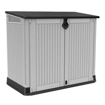 Keter S.I.O Midi 4.3' x 2.3' x 3.7' Horizontal Resin Outdoor Storage Shed with Durable Floor, Grey