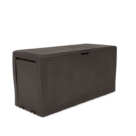 Keter Samoa Outdoor Weather-Resistant 70 Gallon Resin Deck Box, Brown