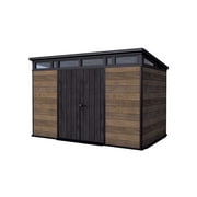 Keter Signature 7x7 ft. Durable Resin Outdoor Storage Shed With Heavy Duty Floor and Locking Door, Ashwood