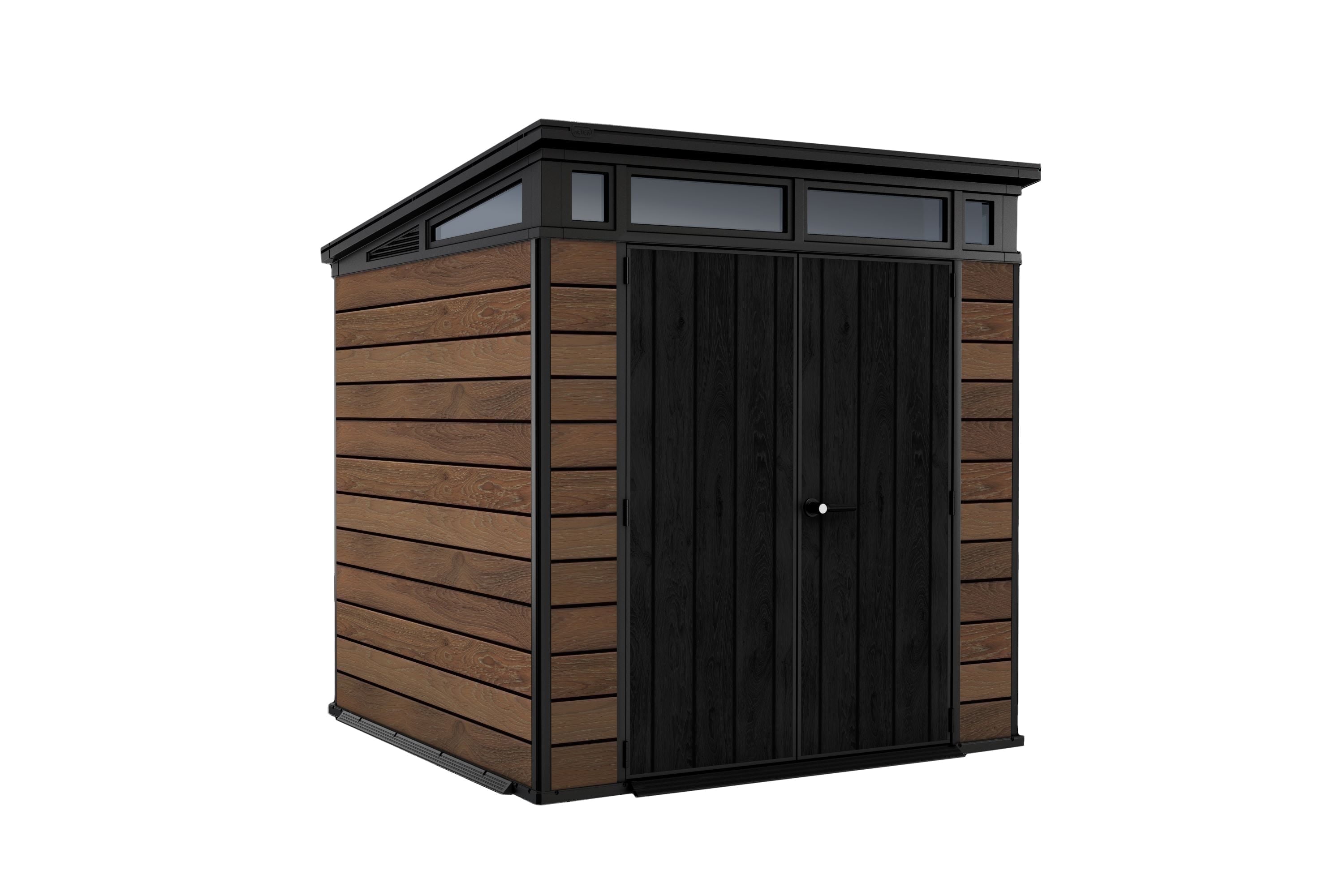 sr.k 37ダークブラウン Keter Signature 7x7 ft. Durable Resin Outdoor Storage Shed With