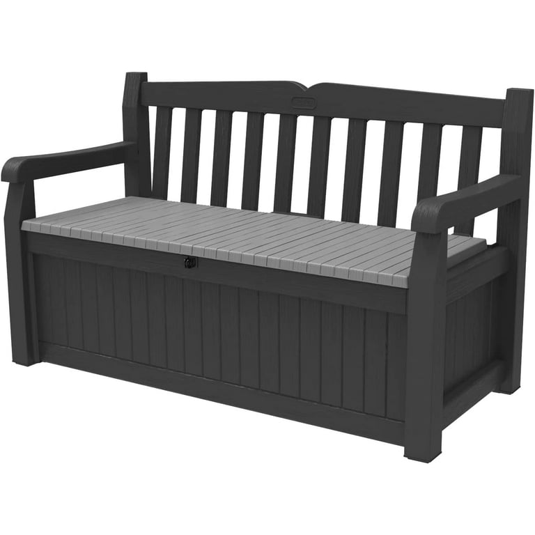 Keter eden 70 gallon store storage bench deck box grey