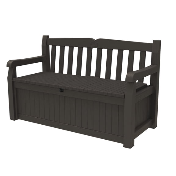 Keter Solana Outdoor Seating 70 Gallon Resin Deck Box, Brown