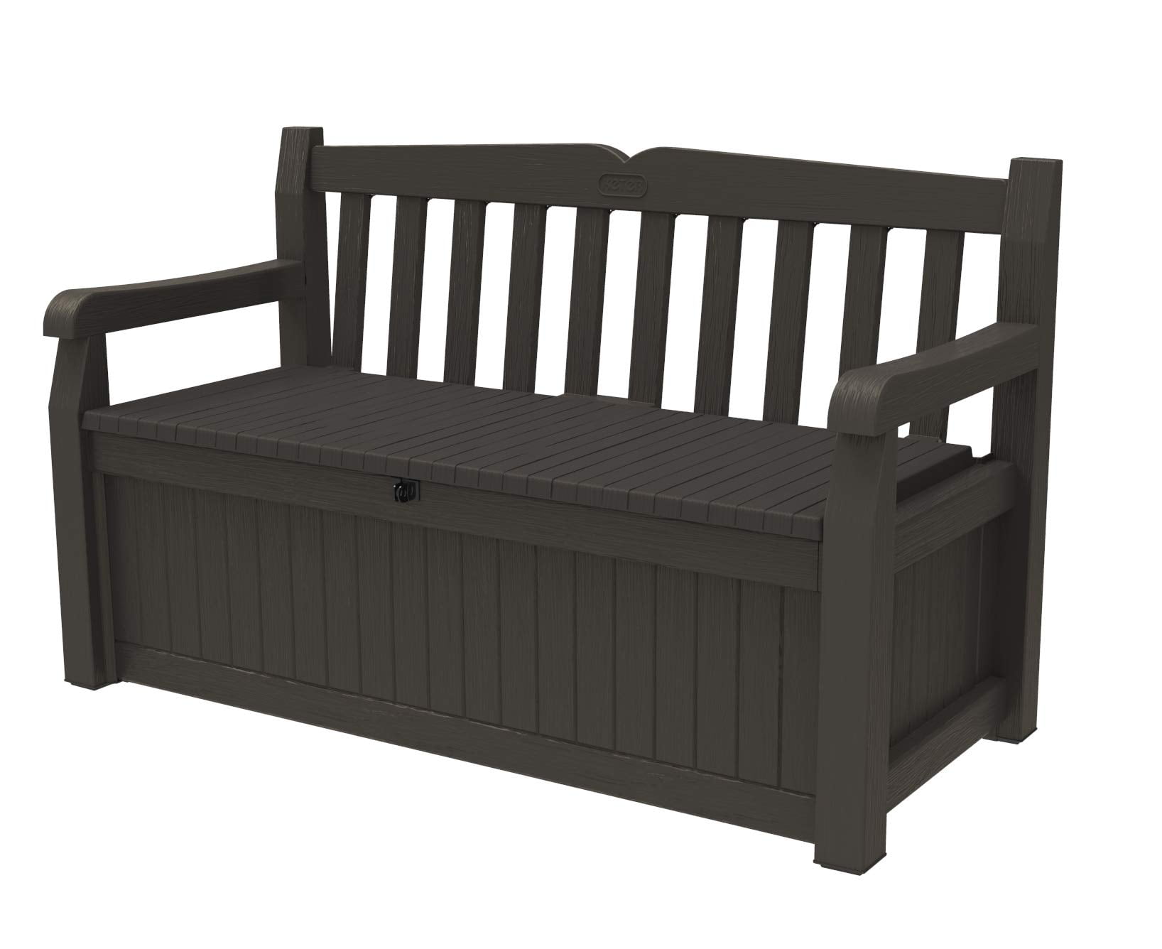 Noir Resin Outdoor Double Seating Storage Bench
