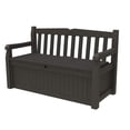 thumbnail image 1 of Keter Solana 70 Gallon Storage Bench Deck Box for Patio Furniture, Front Porch Decor and Outdoor Seating - Perfect to Store Garden Tools and Pool Toys, Brown, 1 of 11