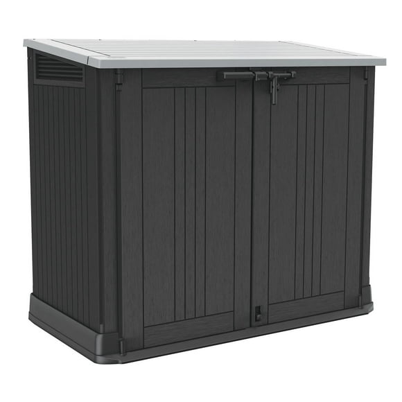 Keter Store-It-Out Prime 4.3 x 2.3 Foot Resin Outdoor Storage Shed with Easy Lift Hinges, Perfect for Trash Cans, Yard Tools, and Pool Toys, Black