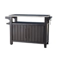 thumbnail image 1 of Keter Unity XL Outdoor Durable Kitchen Rolling Bar Cart with Storage Cabinet, Brown, 1 of 13