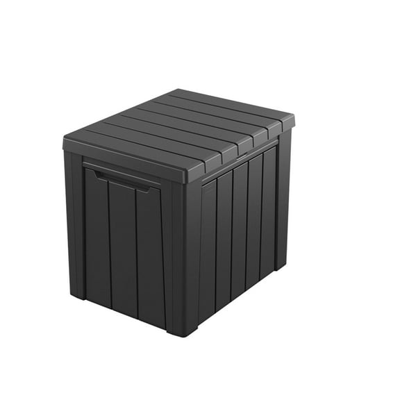 Keter Urban 30 Gallon Outdoor Deck Box/Storage Table, Graphite - Weather Resistant