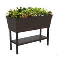 thumbnail image 1 of Keter Urban Bloomer 12.7 Gallon Raised Garden Bed and Outdoor Herb Garden Planter with Drainage Plug, Dark Grey, 1 of 16