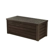 Keter Westwood 150 Gallon Durable Resin Outdoor Deck Box Storage Organization, Espresso Brown