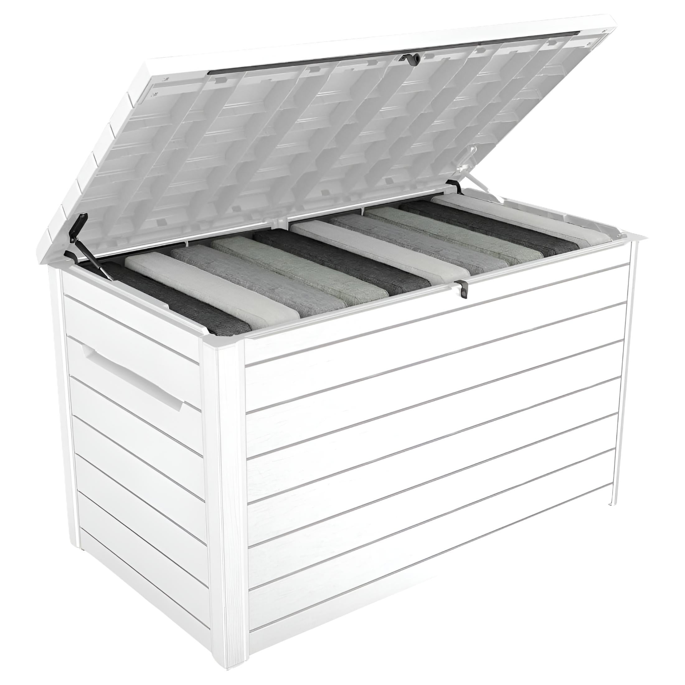 White Lockable Plastic 230-Gallon Deck Storage Box