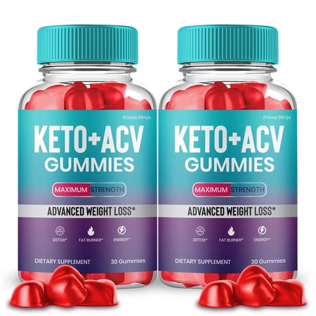 Keto ACV Gummies Maximum Strength with Apple Cider Vinegar ACV Advanced Formula Dietary Supplement (2 Pack)