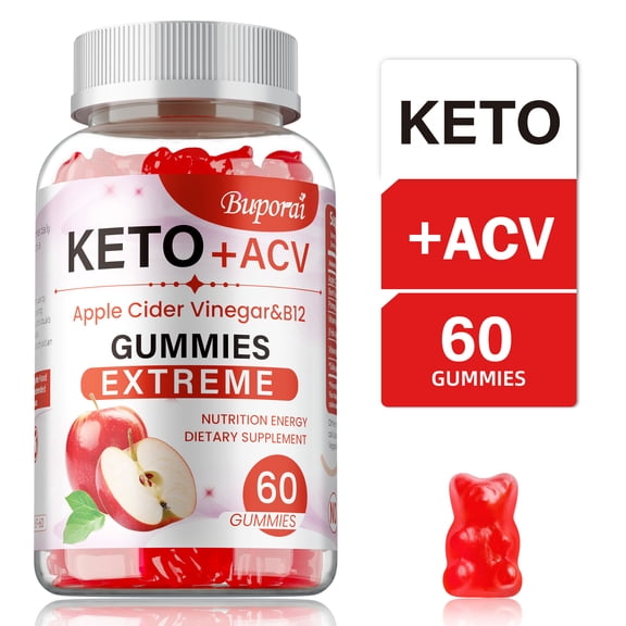 Keto + ACV Gummies - for Bloating, Digestion & Metabolism, Promote Weight Management - 60 Count