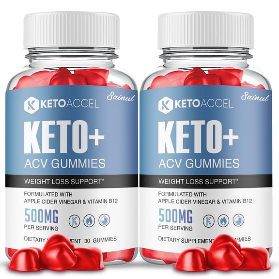 Keto Accel Keto ACV Gummies, Maximum Strength, Apple Cider Vinegar, 2 Month Supply Dietary Supplement (2 Pack)