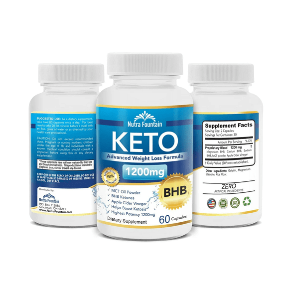 Keto Advanced BHB MCT ACV Formula - 1200mg (60 Capsules)