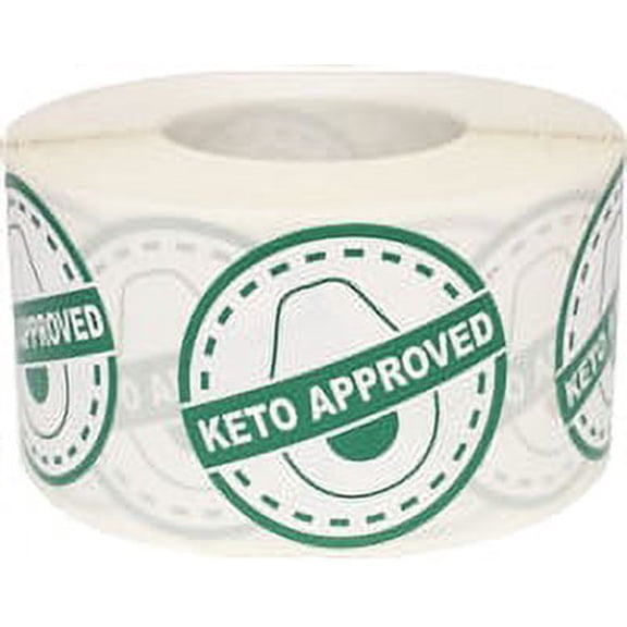Keto Approved Food Rotation Labels 1.25 Inch Round Circle Dots 500 Adhesive Stickers