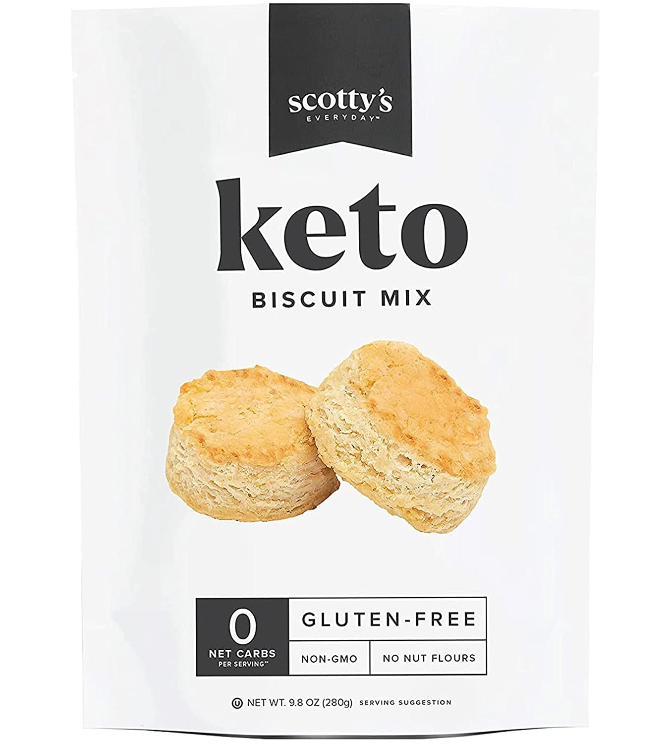 Keto Biscuit Zero Carb Mix - Keto And Gluten Free Biscuit Baking Mix - 0g Net Carbs Per Biscuit - Easy To Bake - No Nut Flours - Makes 12 Biscuits (23g Mix)