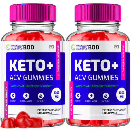 Keto Bod ACV Keto Gummies 1000MG Maximum Strength Weight Support 2 Pack