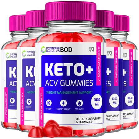 Keto Bod ACV Keto Gummies 1000MG Maximum Strength Weight Support 5 Pack