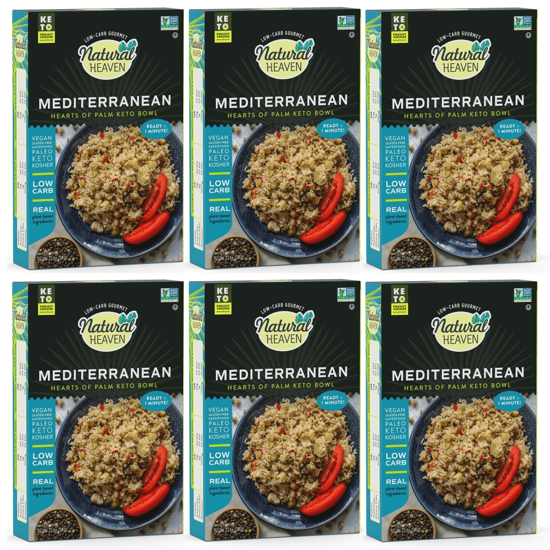 Keto Bowl Ready Meal Hearts of Palm by Natural Heaven - Mediterranean Size: 6-Pack