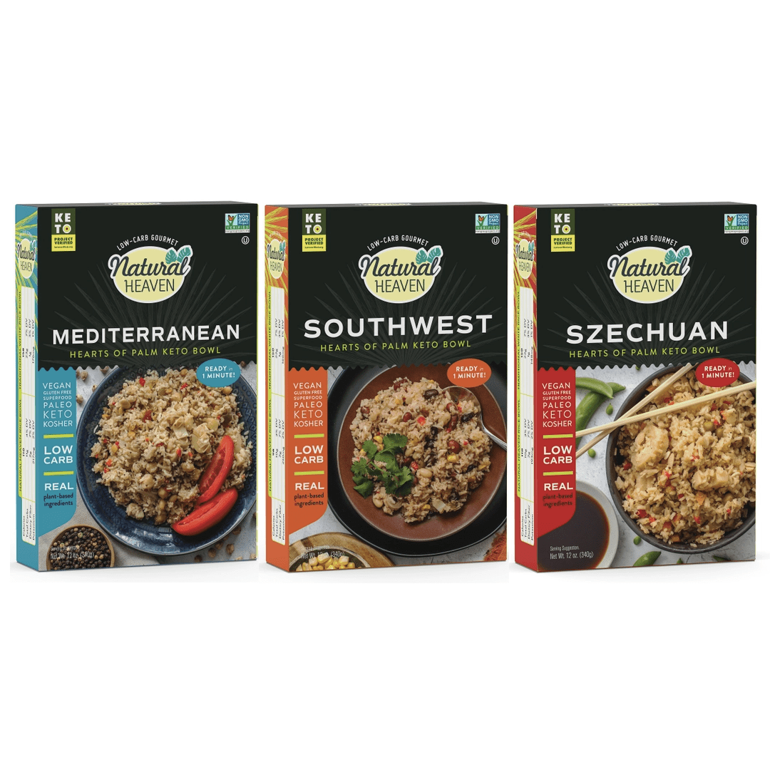 Keto Bowl Ready Meal Hearts of Palm by Natural Heaven - Variety Pack