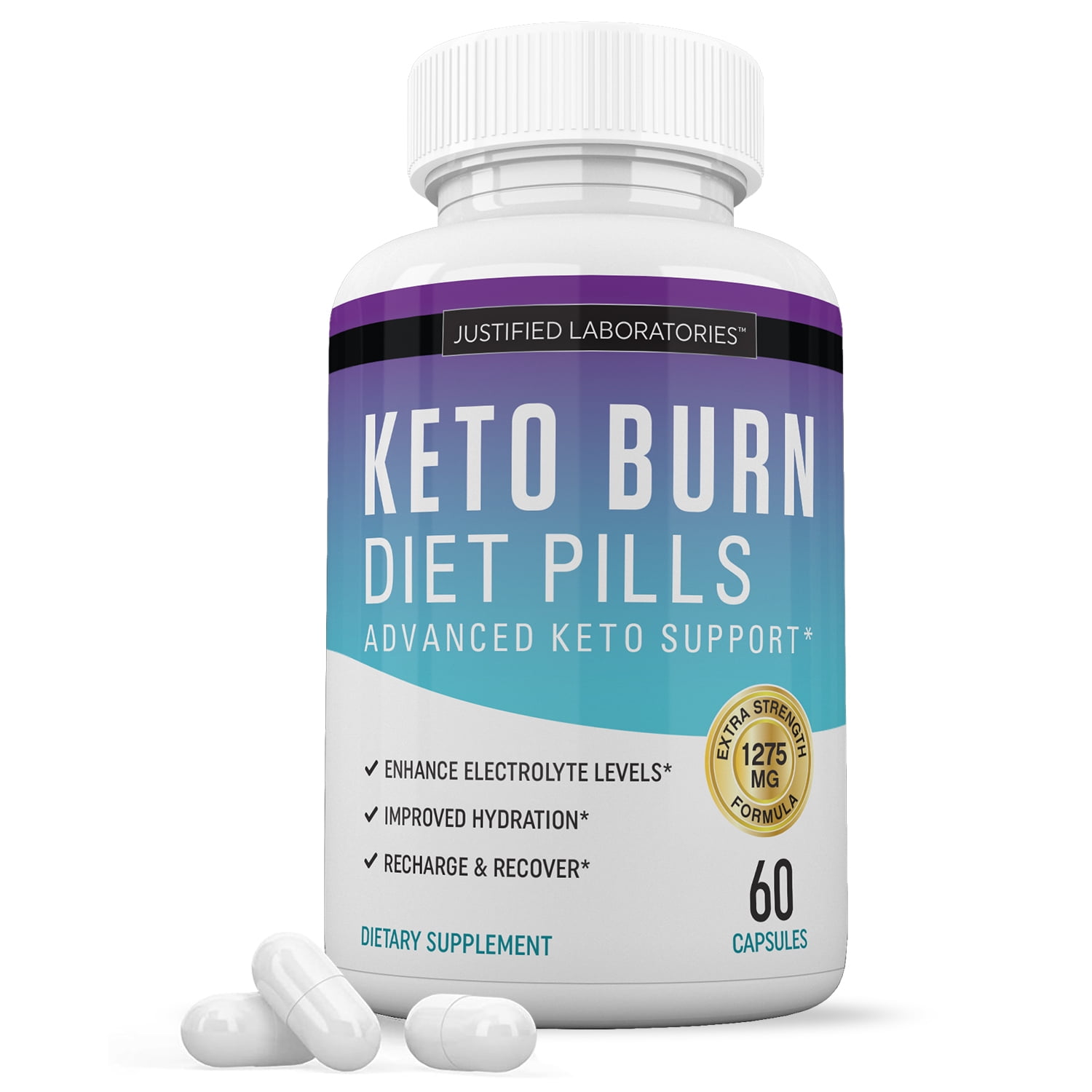 JUSTIFIED LABORATORIES Keto Burn Keto Pills 1275MG New & Improved Formula Contains Apple Cider Vinegar Extra Virgin Olive Oil Powder Green Tea Leaf 60 Capsules