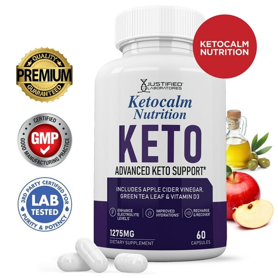 Keto Calm ACV Pills 1275mg Alternative to Gummies Dietary Supplement 60 Capsules