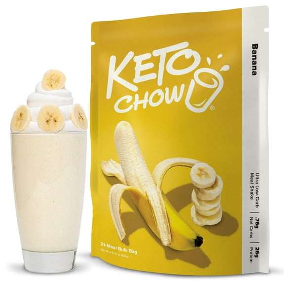 Keto Chow Banana Ultra Low-Carb Meal Shake, 21 Servings