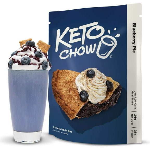 Keto Chow Blueberry Pie Ultra Low-Carb Meal Shake, 21 Servings