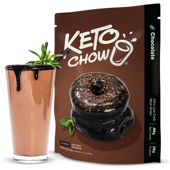 Keto Chow CORE Chocolate with Stevia Ultra Low-Carb Meal Shake, 21 Servings
