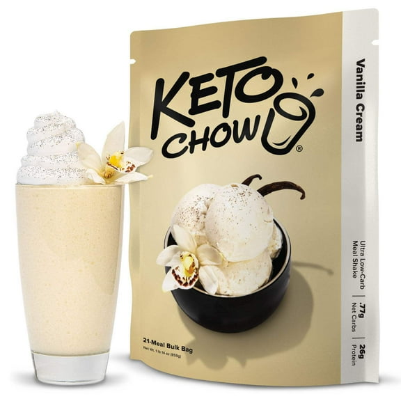 Keto Chow Vanilla Cream Ultra Low-Carb Meal Shake, 21 Servings