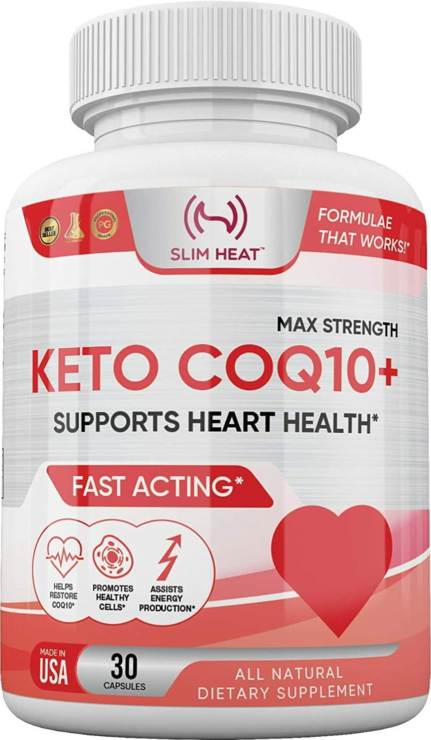 Keto CoQ10+ Max Strength – Supports Heart Health & Energy Production – All Natural, Non-GMO, Vegan Friendly, Gluten Free, 30 Capsules – Made in USA Dietary Supplement