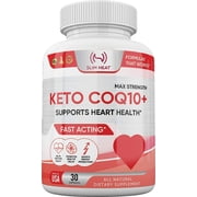 Keto CoQ10+ Max Strength   Supports Heart Health & Energy Production   All Natural, Non-GMO, Vegan Friendly, Gluten Free, 30 Capsules   Made in USA Dietary Supplement