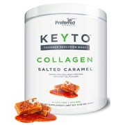 Keto Collagen Protein Powder with MCT Oil Powder - Pure Grass Fed Pasture Raised Hydrolyzed Collagen Peptides Perfect for Low Carb Diet and with Keto Snacks KEYTO Salted Caramel Flavor